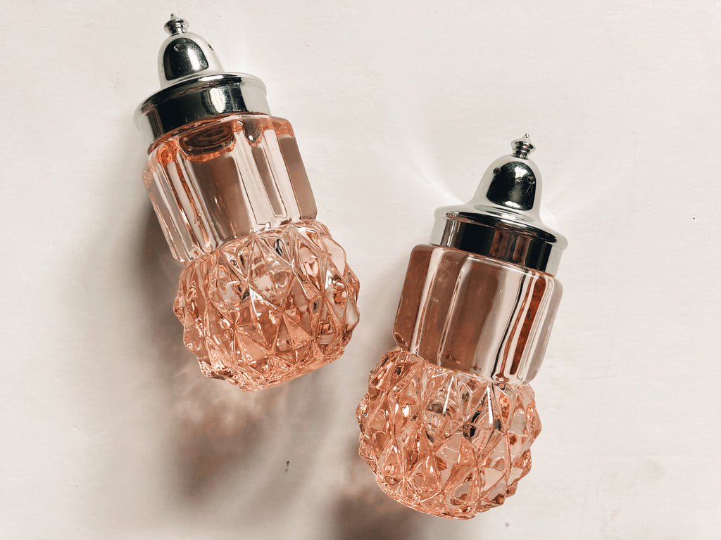 Pink Diamond Point Glass Shakers