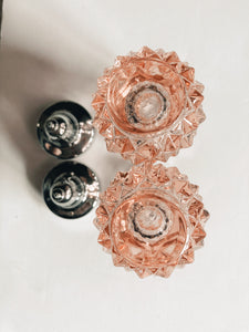 Pink Diamond Point Glass Shakers