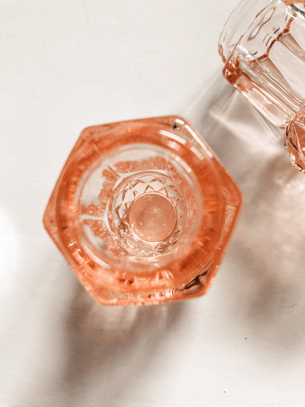 Pink Diamond Point Glass Shakers