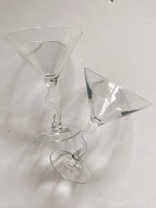 Pair of Zig Zag Martini Glasses
