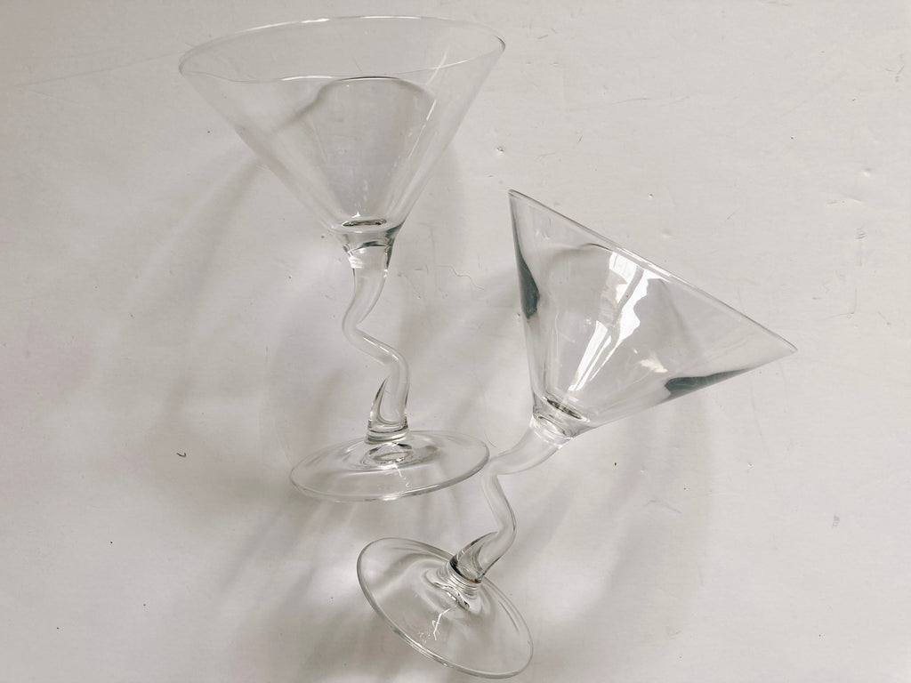 Pair of Zig Zag Martini Glasses