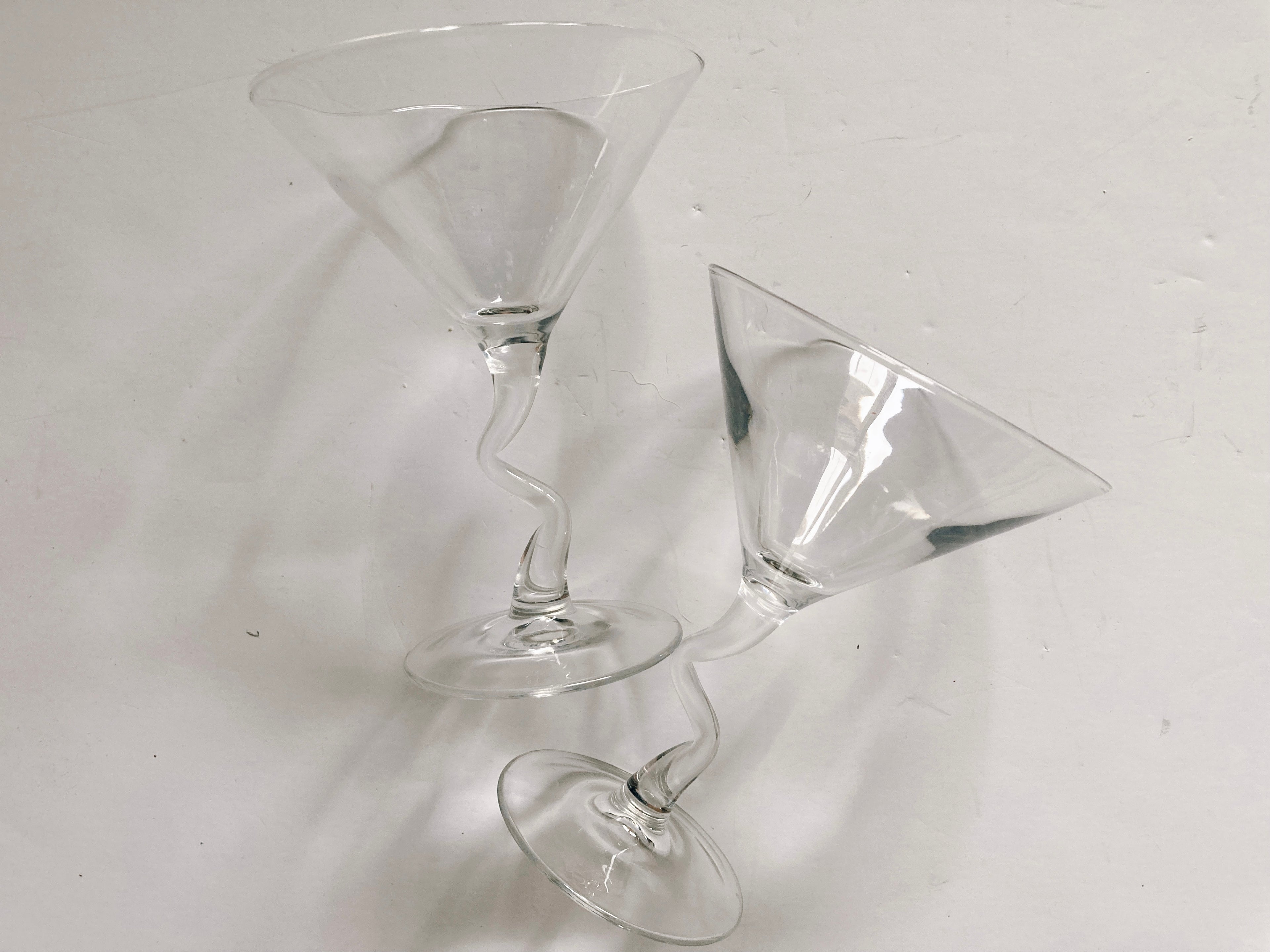 Pair of Zig Zag Martini Glasses