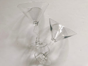 Pair of Zig Zag Martini Glasses
