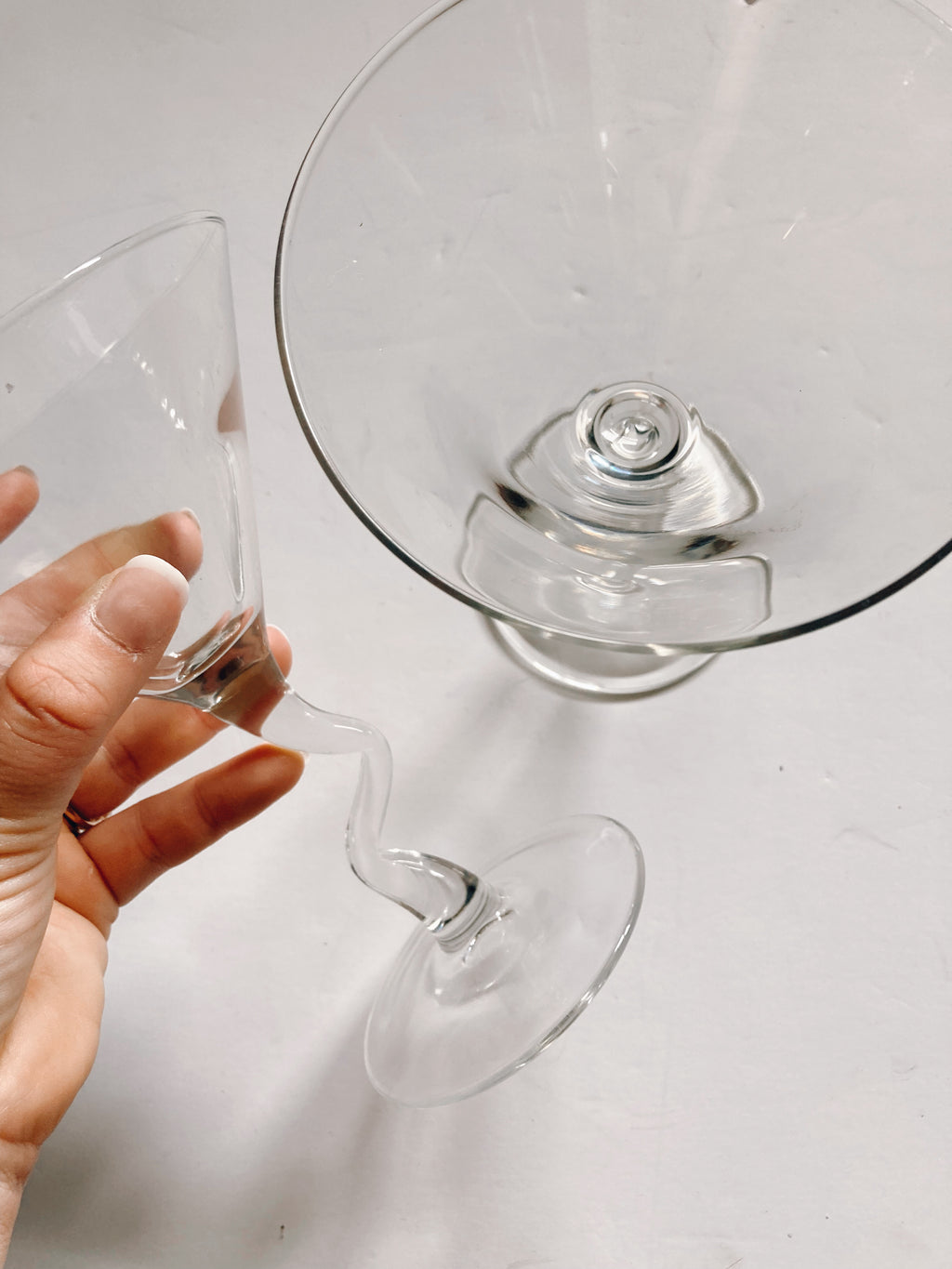 Pair of Zig Zag Martini Glasses