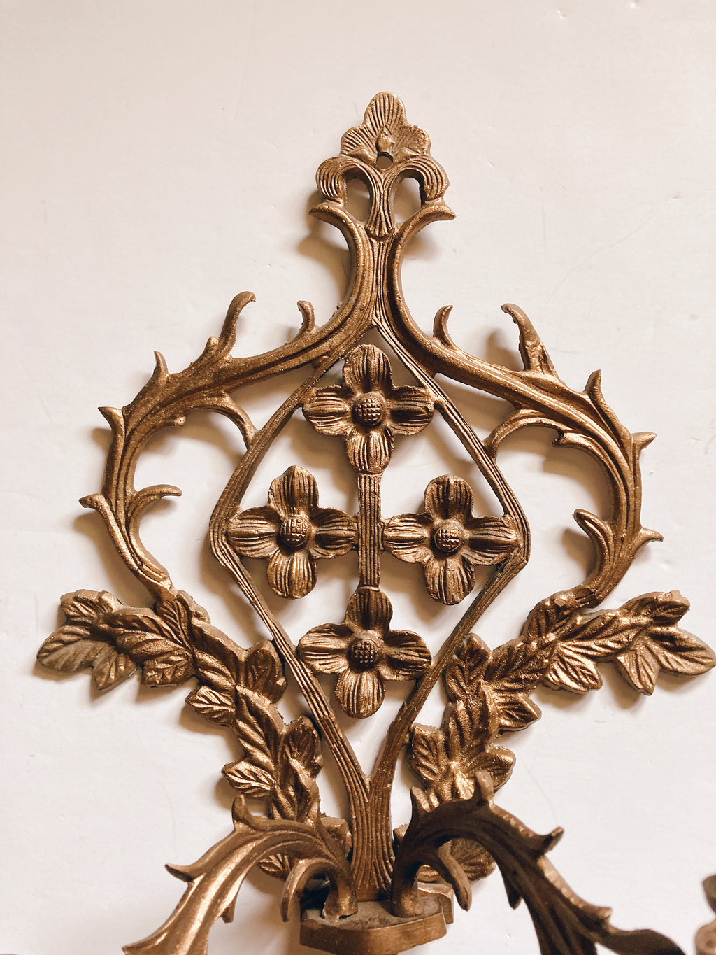 Ornate Solid Brass Wall Sconce