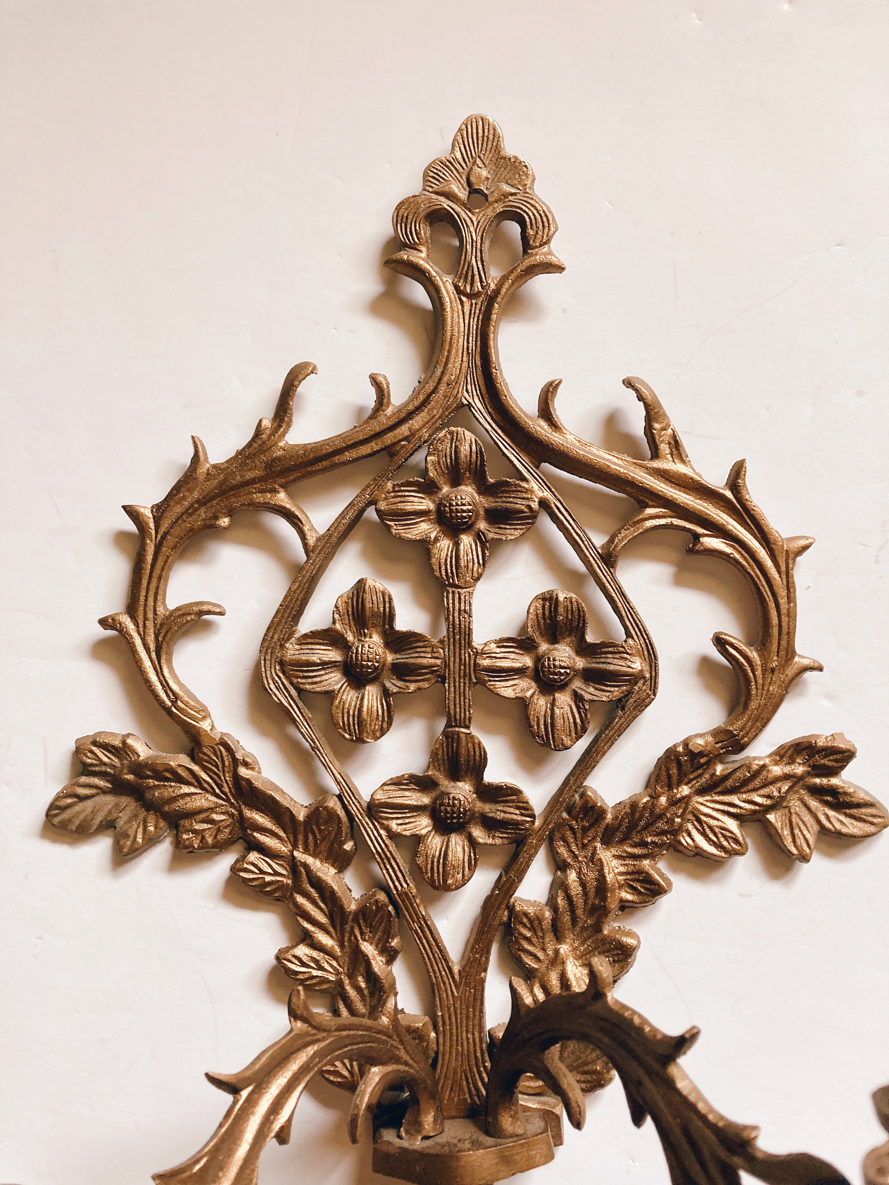 Ornate Solid Brass Wall Sconce