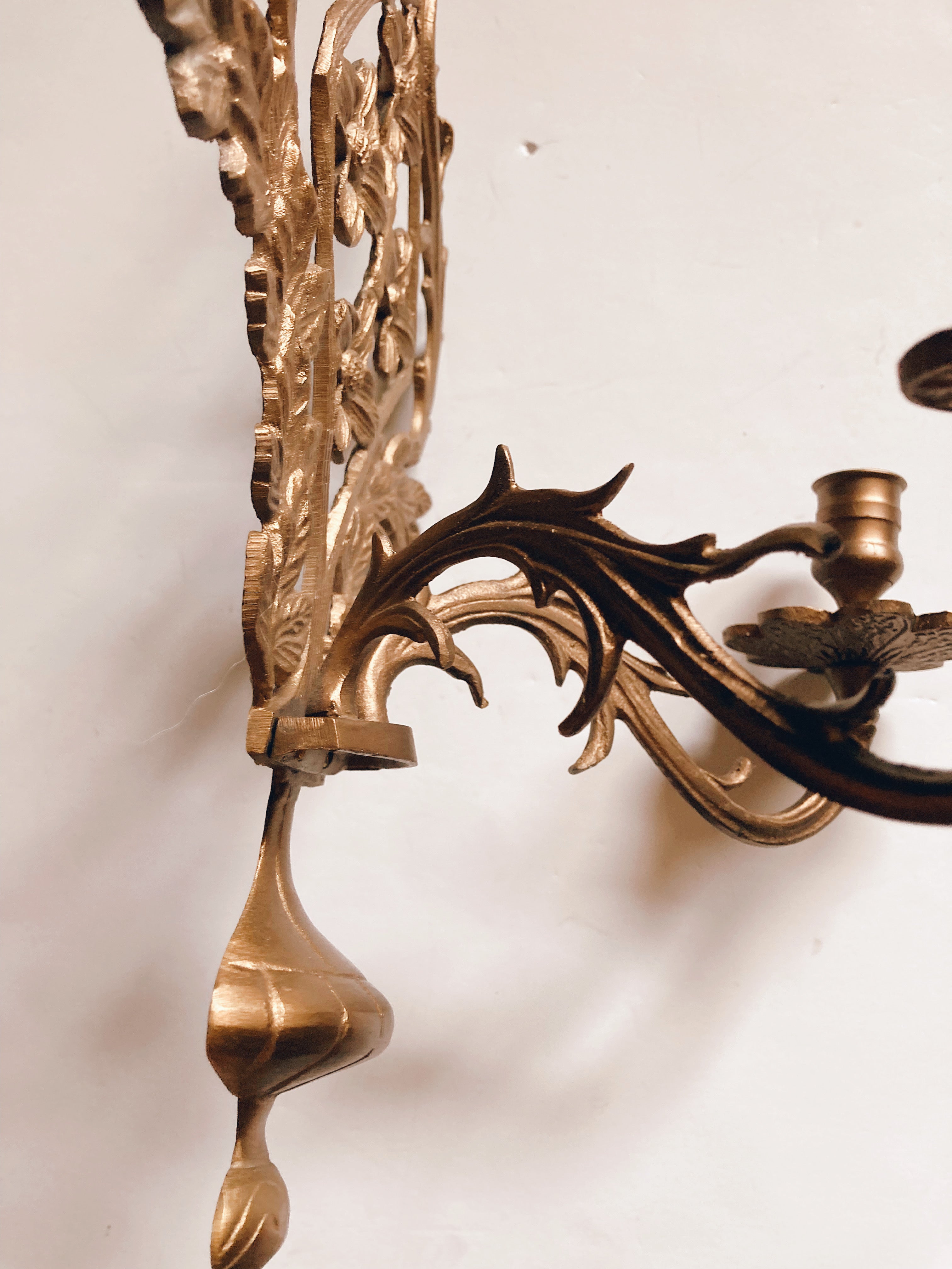 Ornate Solid Brass Wall Sconce