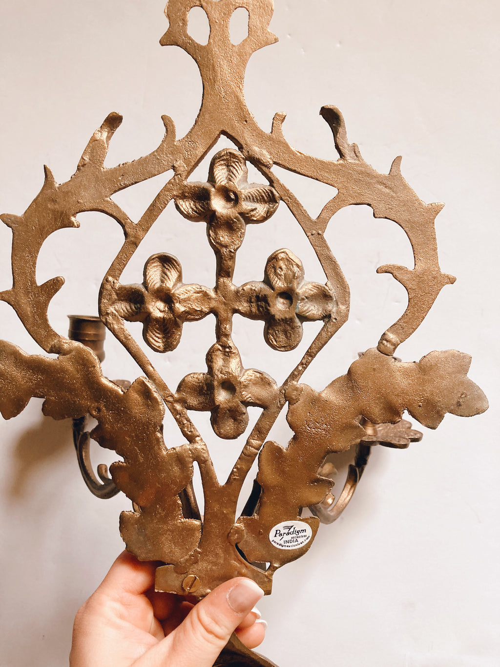 Ornate Solid Brass Wall Sconce