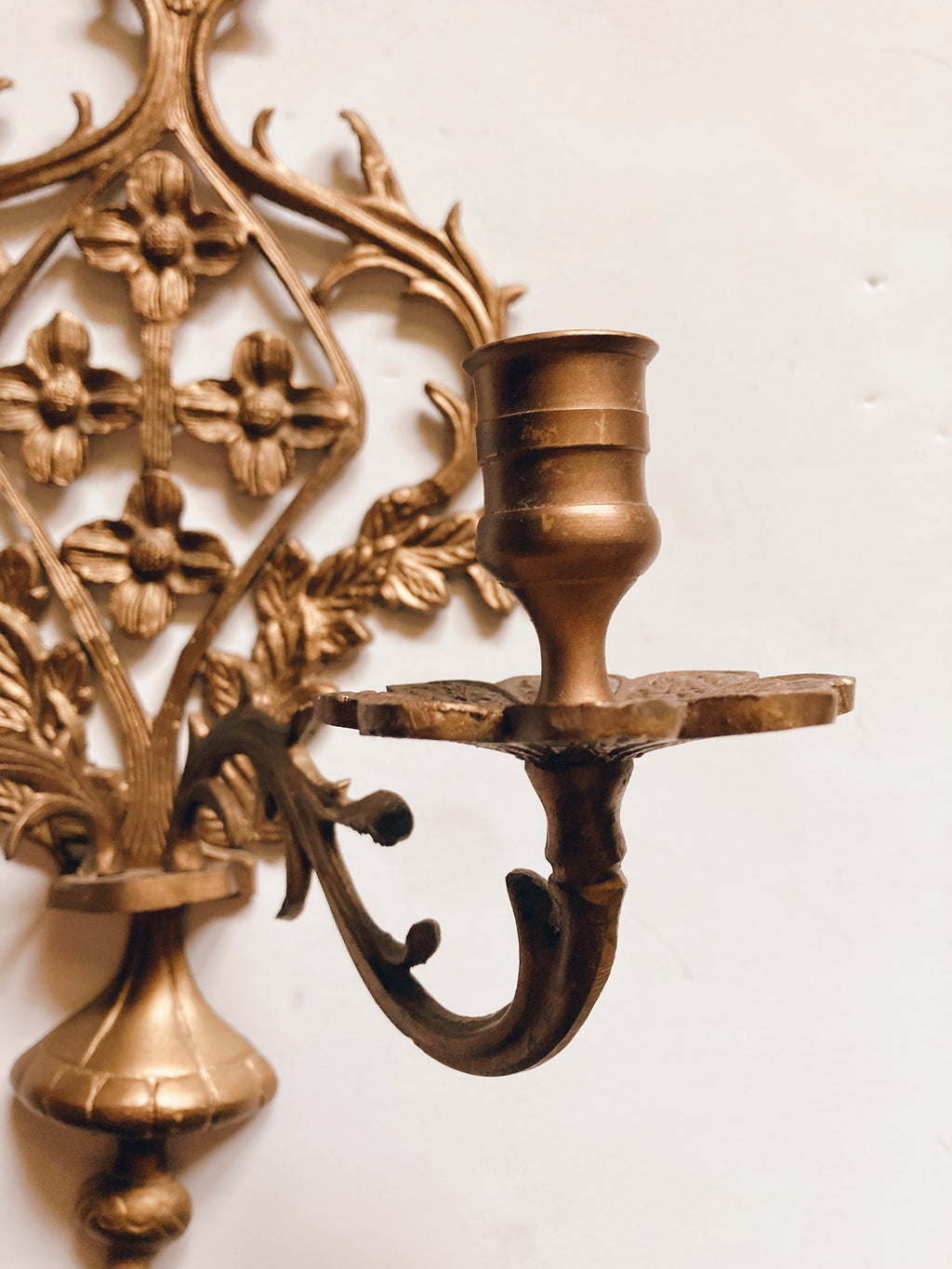 Ornate Solid Brass Wall Sconce