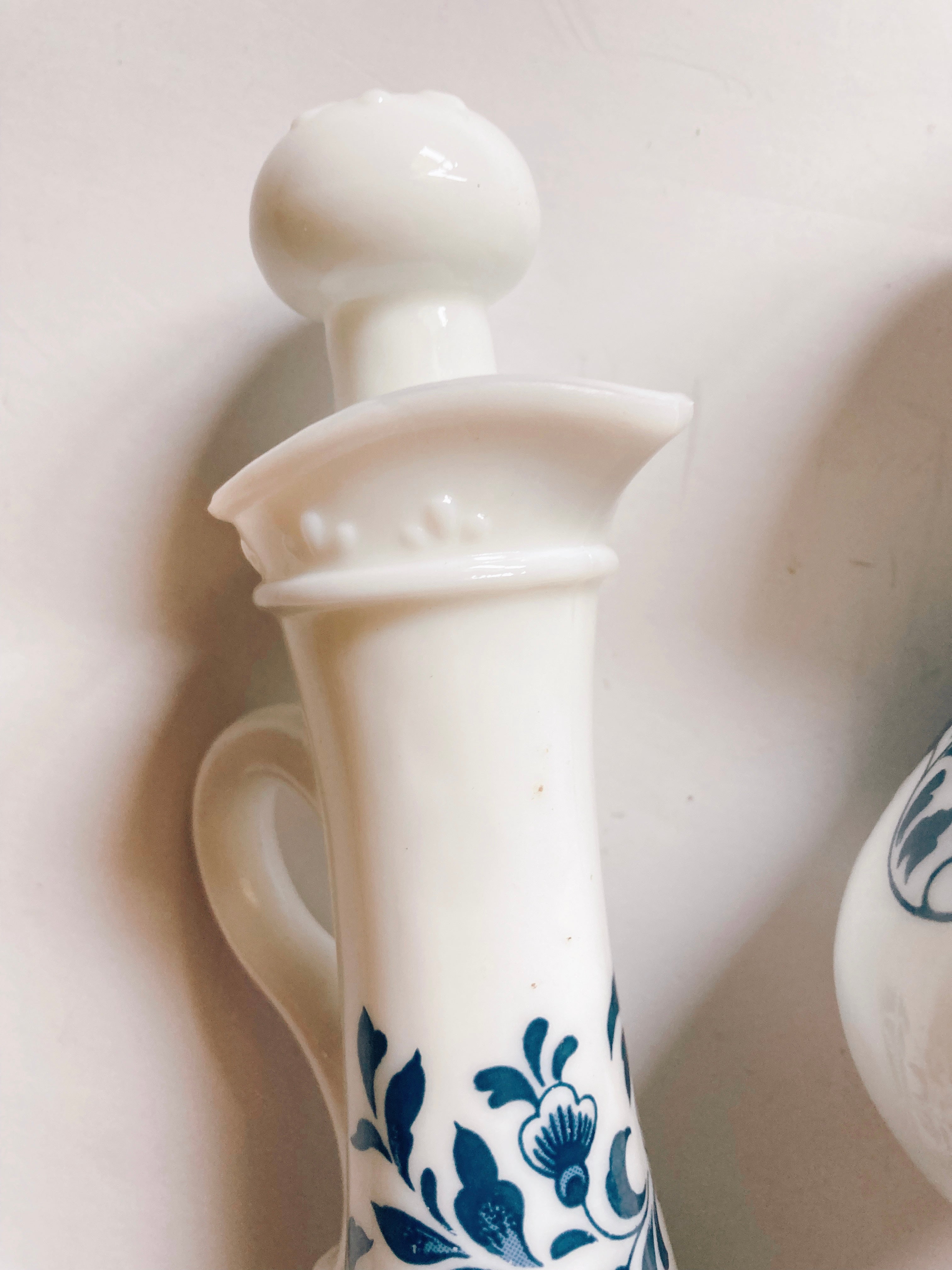 Blue and White Floral Cruets