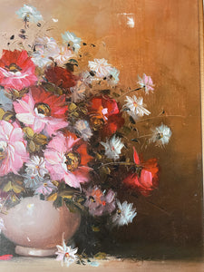 Large Framed Floral Painting