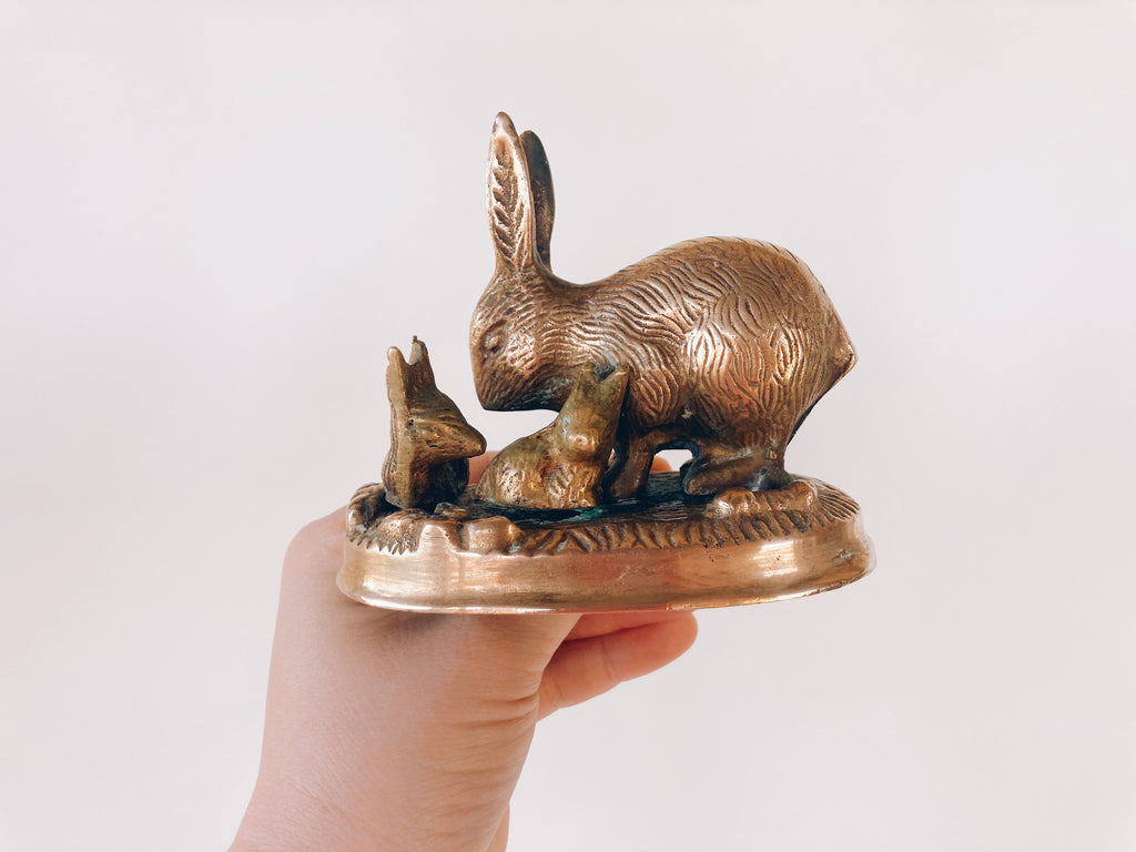 Little Brass Rabbit Figurine