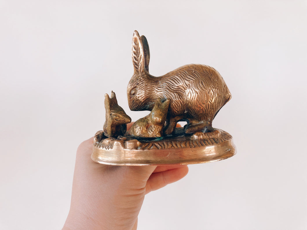 Little Brass Rabbit Figurine