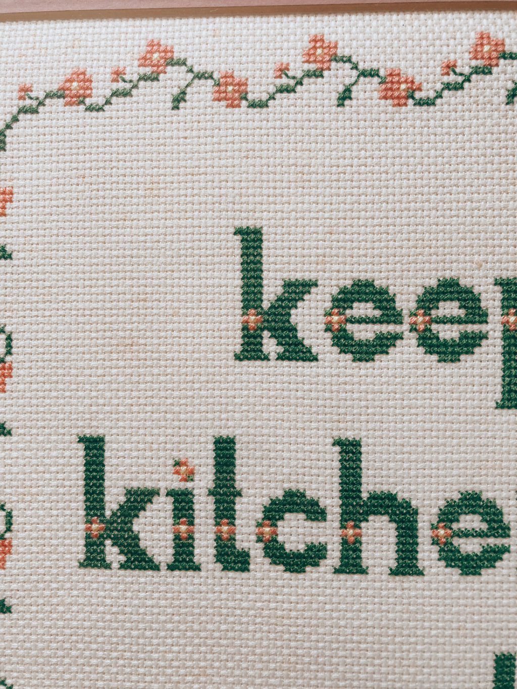 Clean Kitchen Framed Cross Stitch
