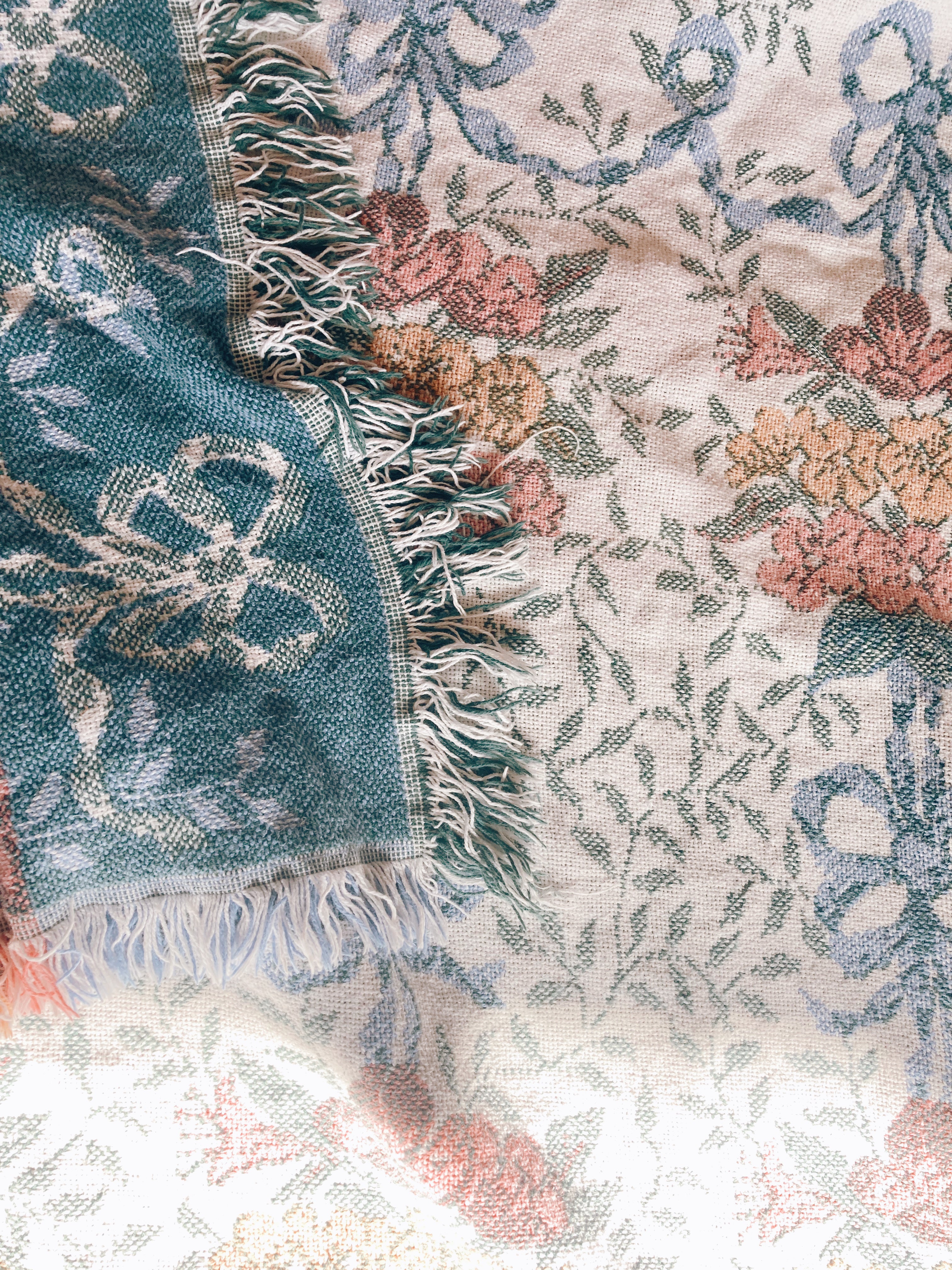 Vintage Botanical Throw Blanket