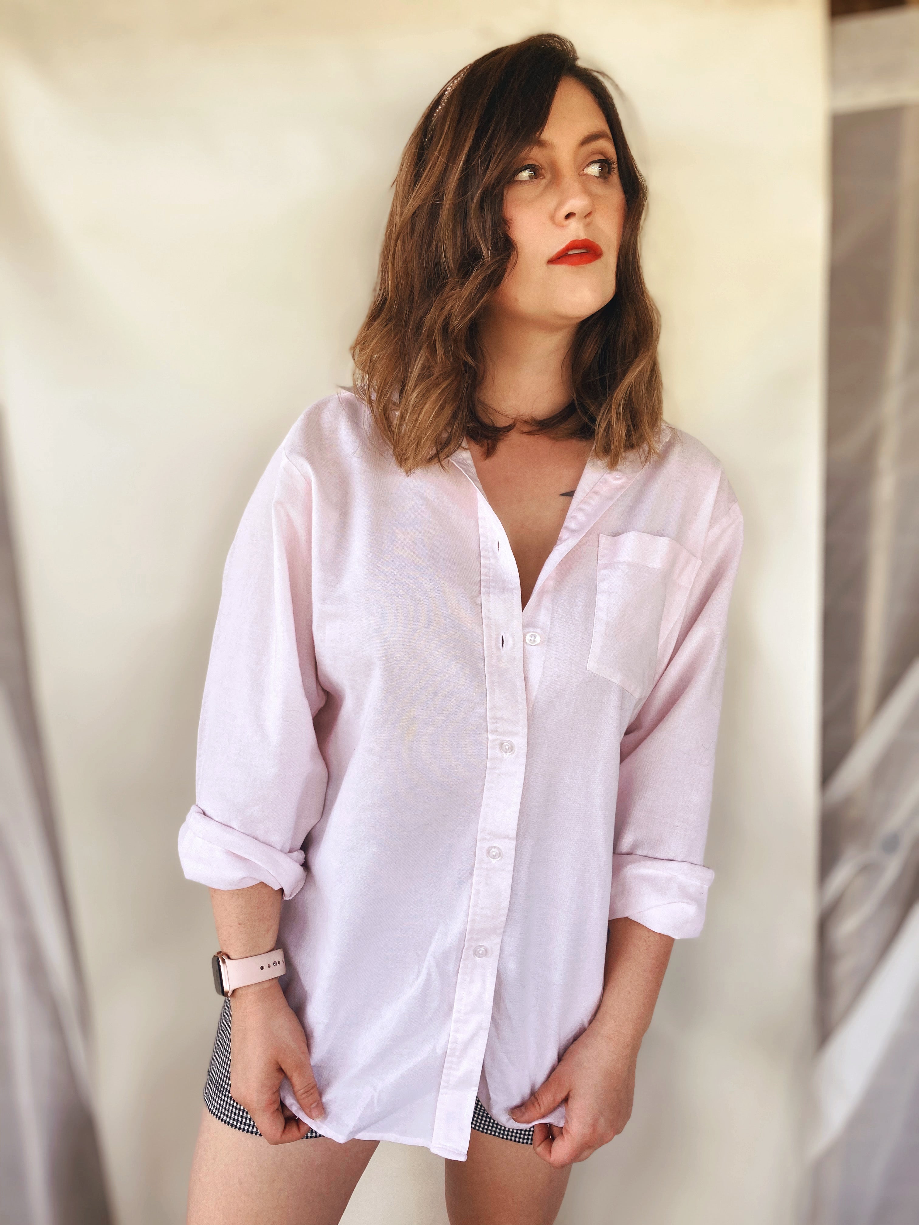 Pale Pink Button Up - Size 14
