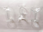 Three Mid Century Hollow Stem Champagne Glasses