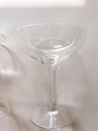 Three Mid Century Hollow Stem Champagne Glasses