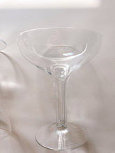 Load image into Gallery viewer, Three Mid Century Hollow Stem Champagne Glasses
