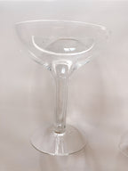 Three Mid Century Hollow Stem Champagne Glasses