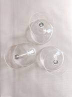 Three Mid Century Hollow Stem Champagne Glasses