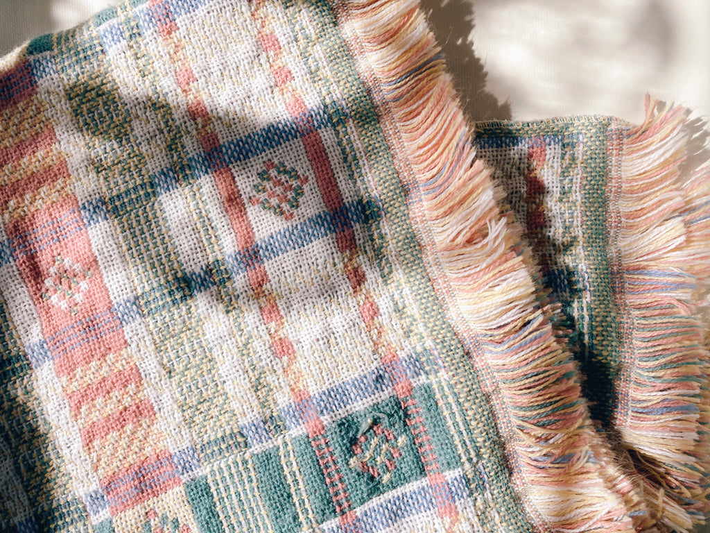 Spring Colored Plaid Throw Blanket