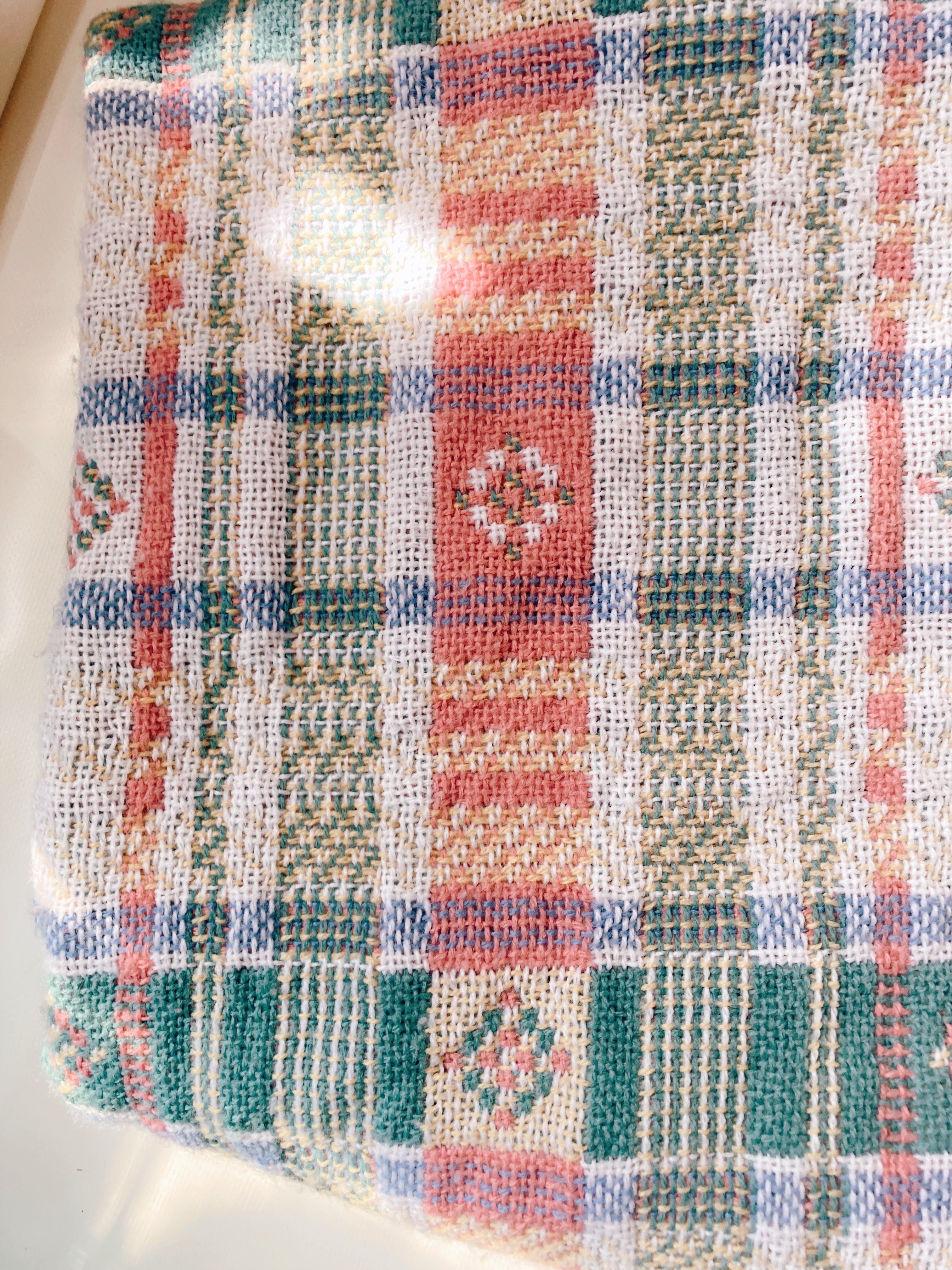 Spring Colored Plaid Throw Blanket