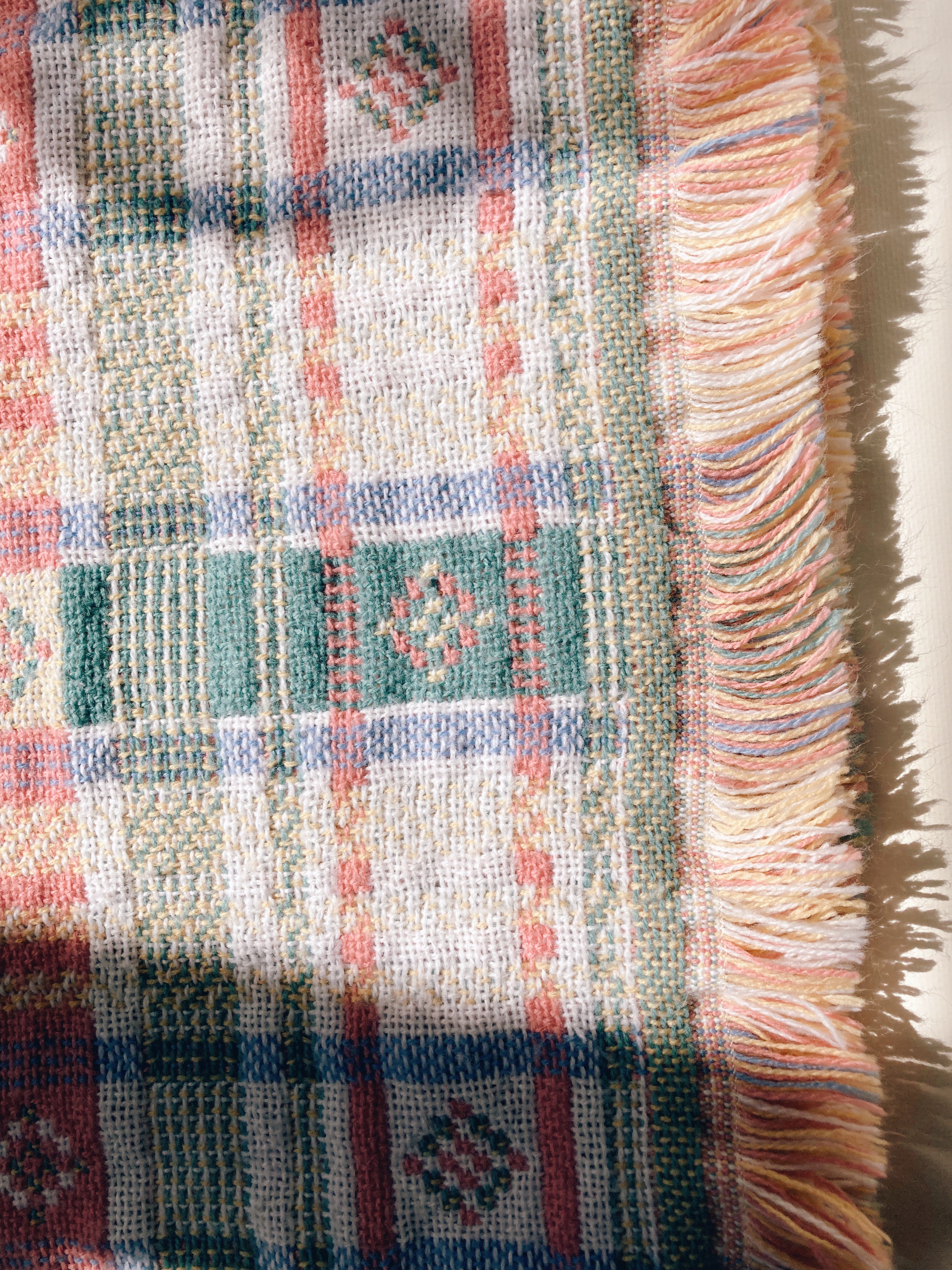 Spring Colored Plaid Throw Blanket