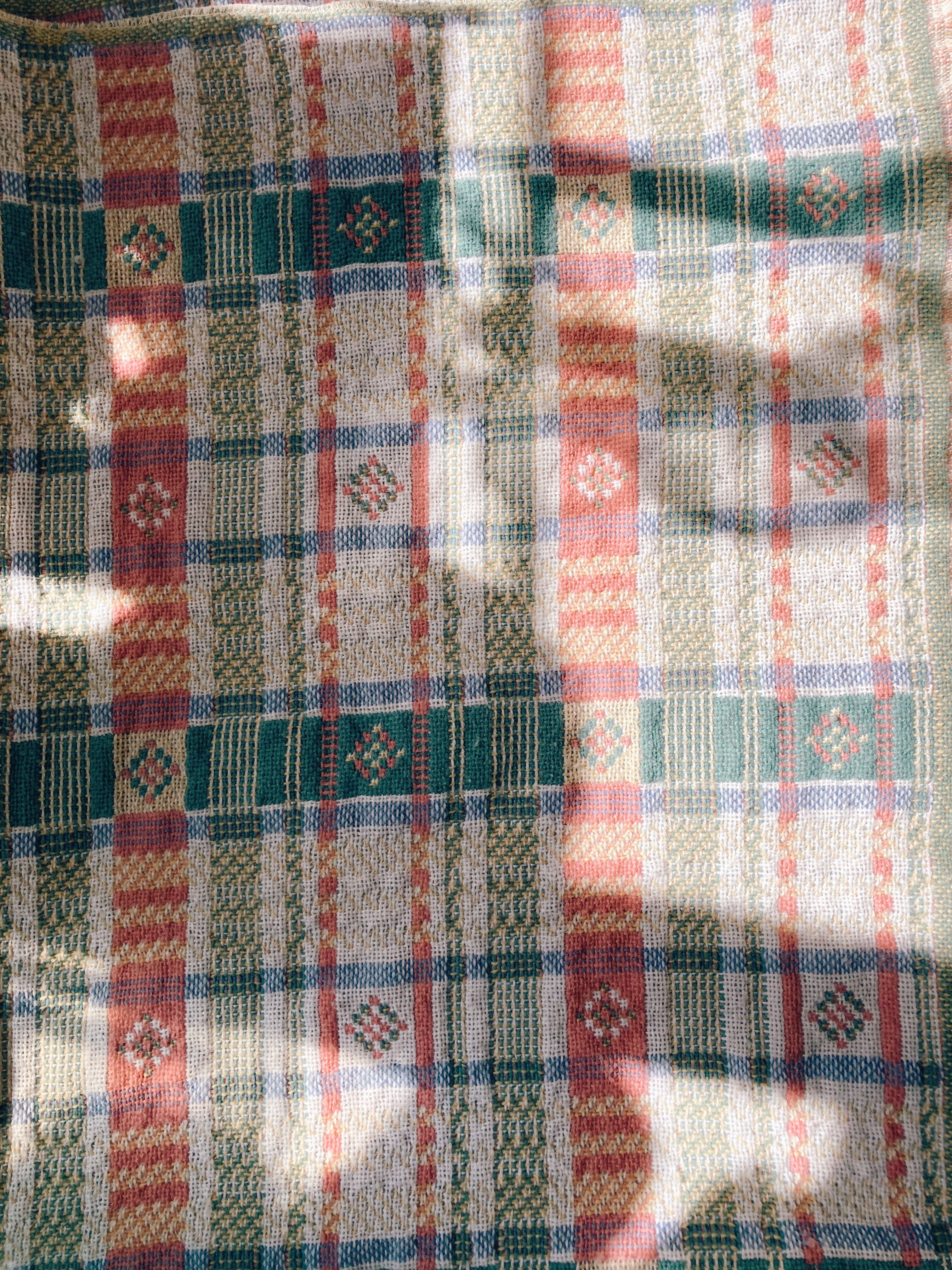 Spring Colored Plaid Throw Blanket