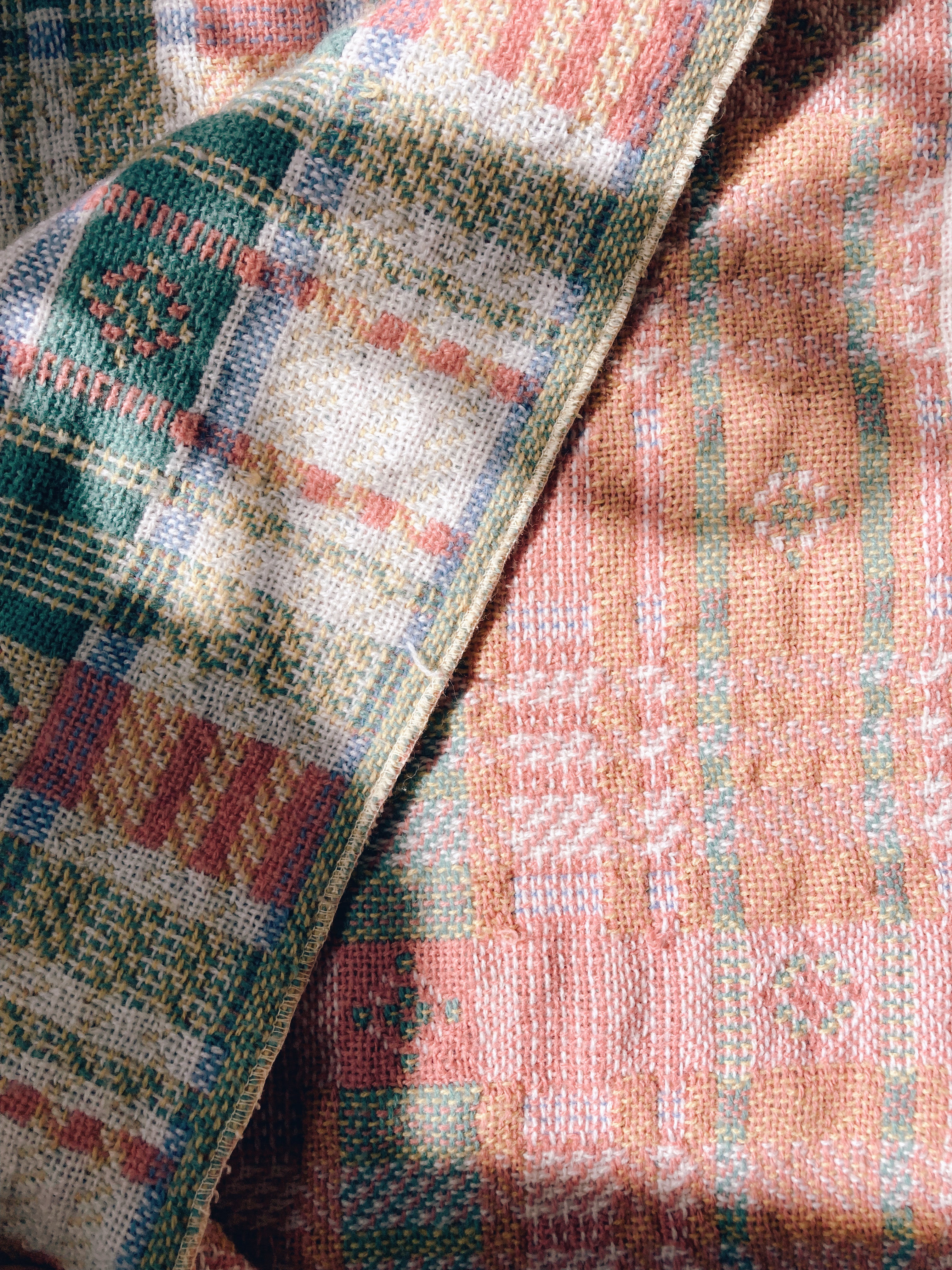 Spring Colored Plaid Throw Blanket