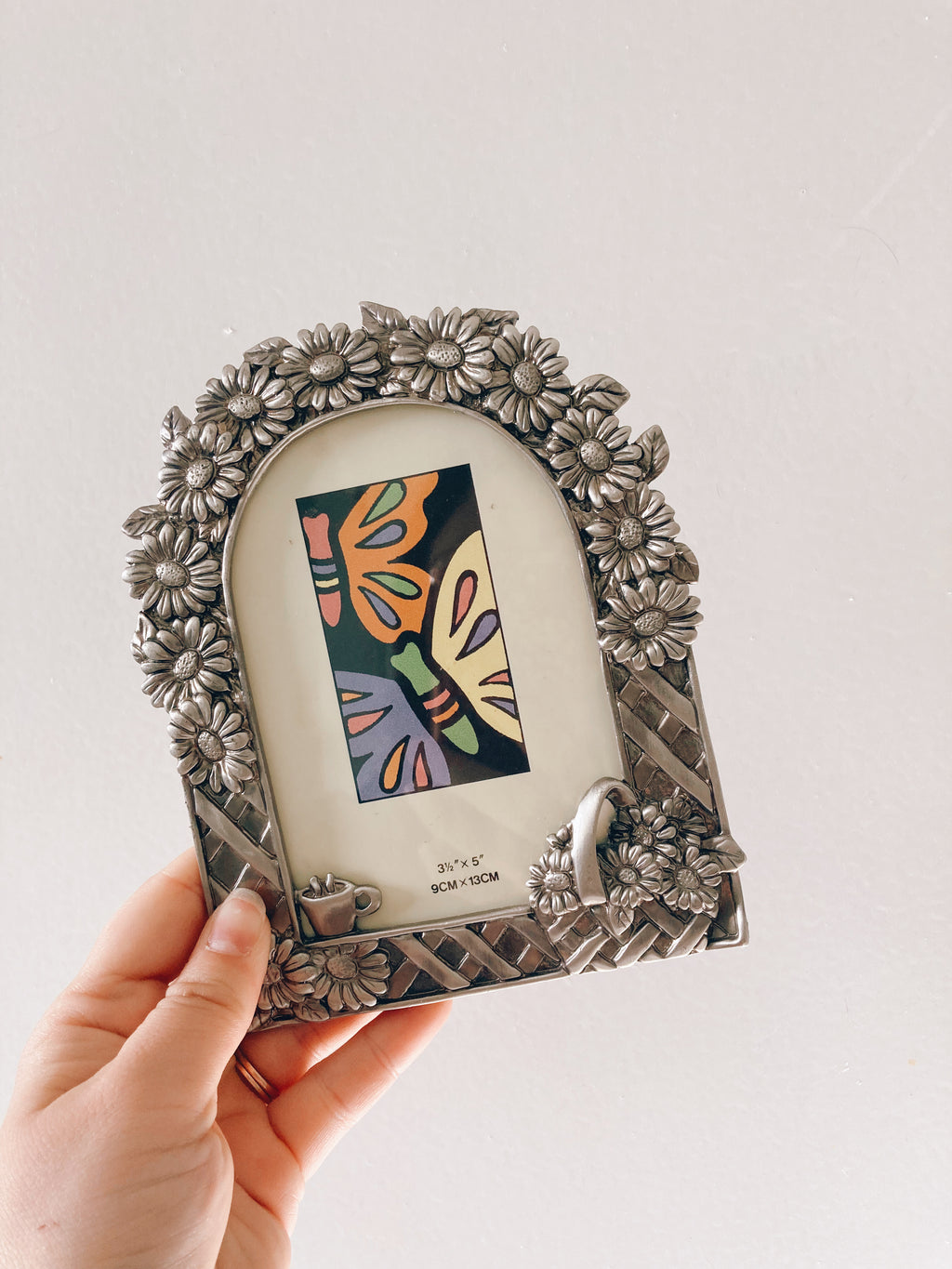 Silver Floral 3.5x5 Frame