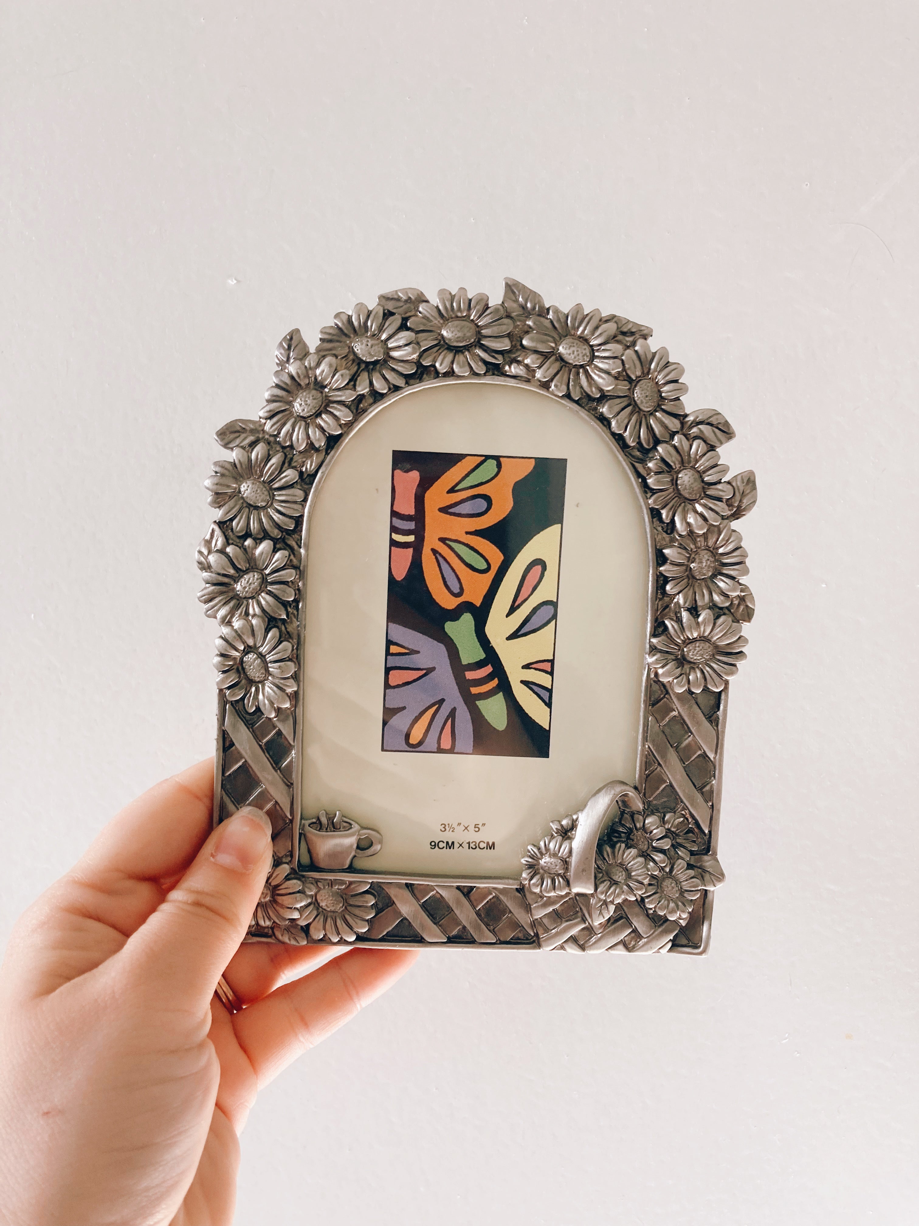 Silver Floral 3.5x5 Frame