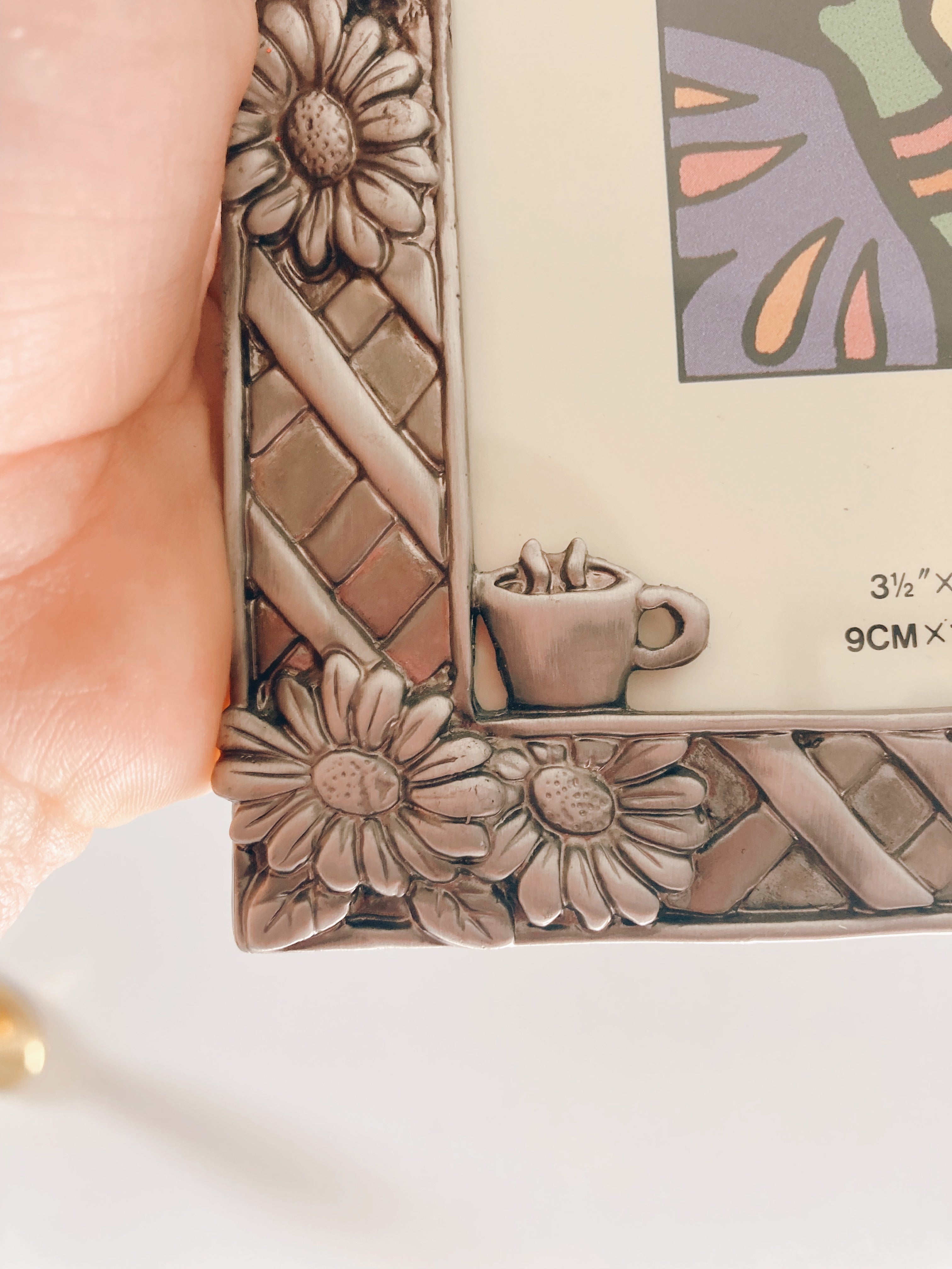 Silver Floral 3.5x5 Frame