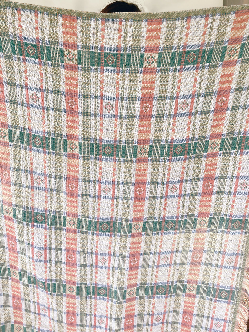 Spring Colored Plaid Throw Blanket