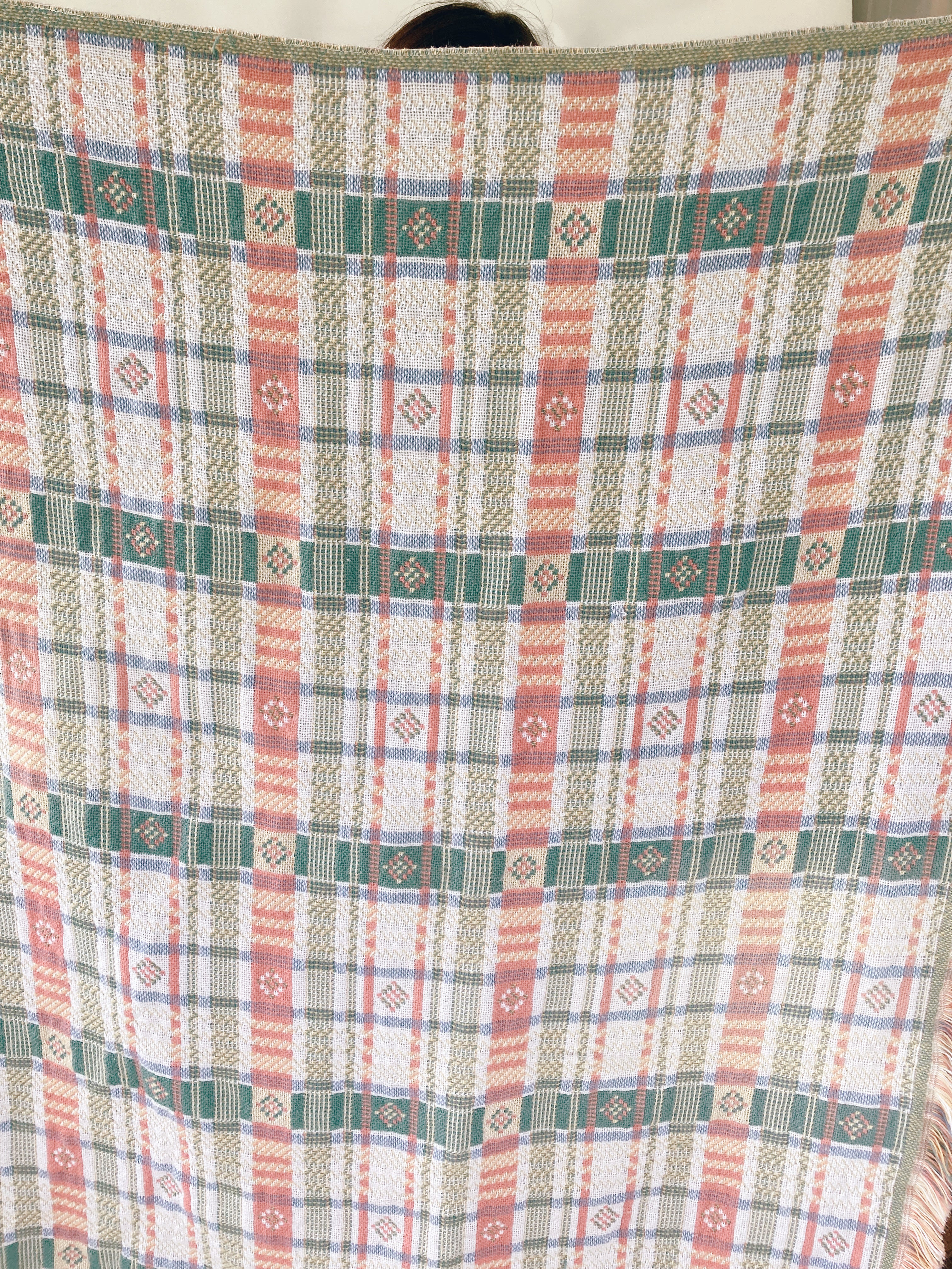 Spring Colored Plaid Throw Blanket