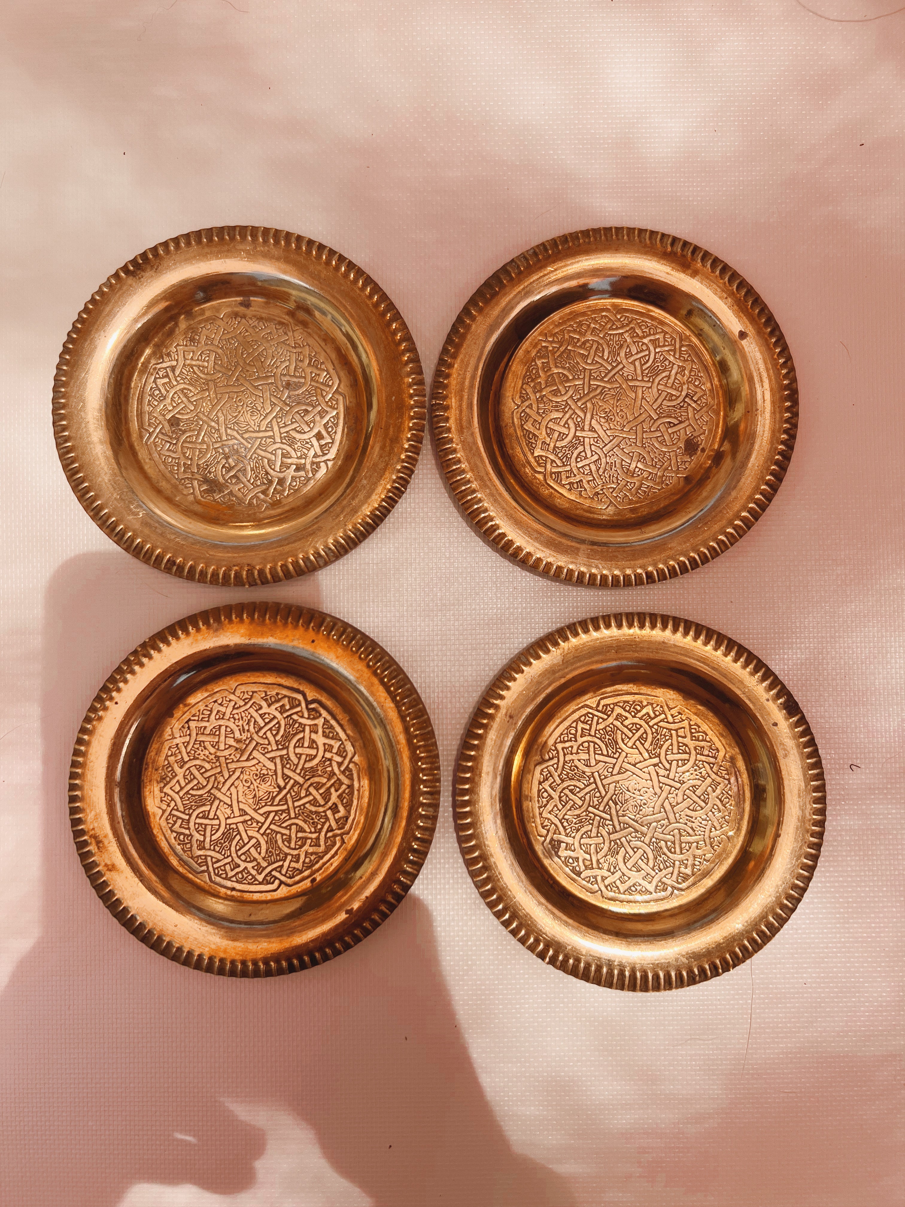 Set of 4 Brass Coasters
