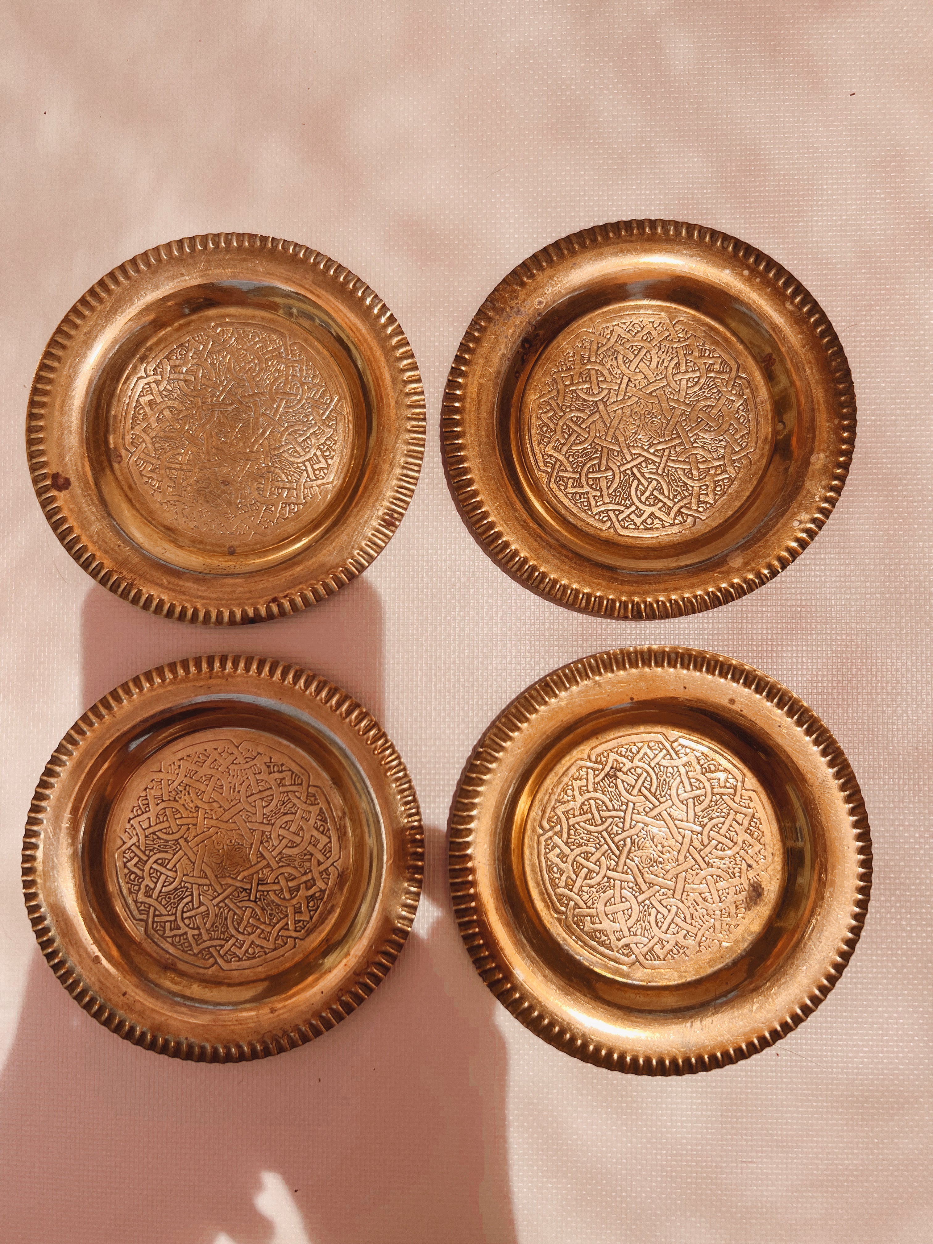 Set of 4 Brass Coasters
