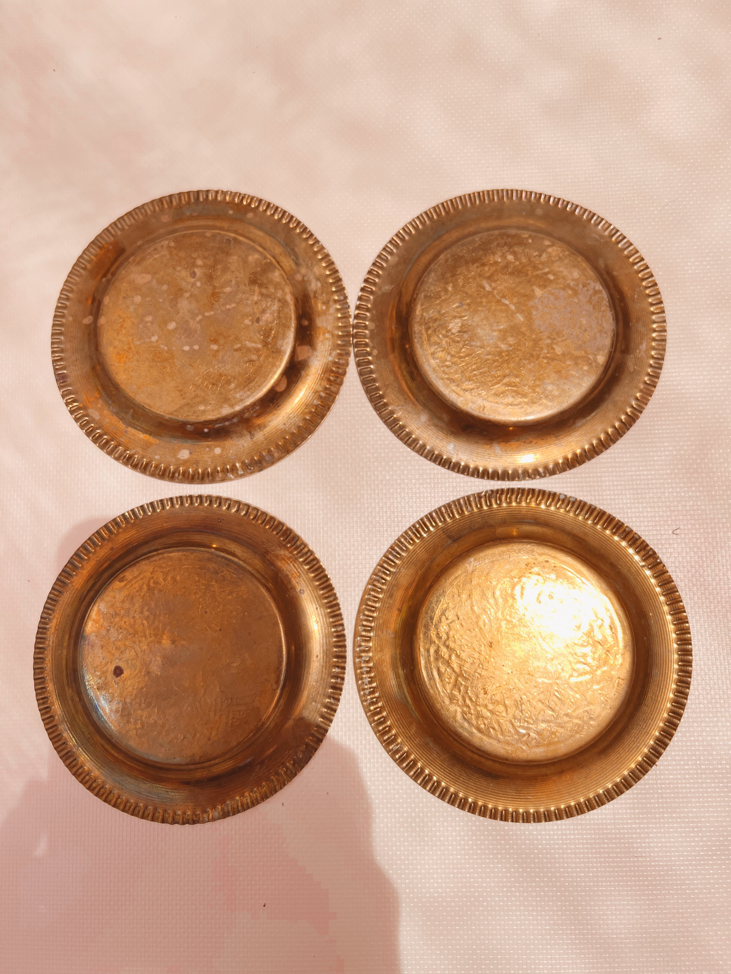 Set of 4 Brass Coasters