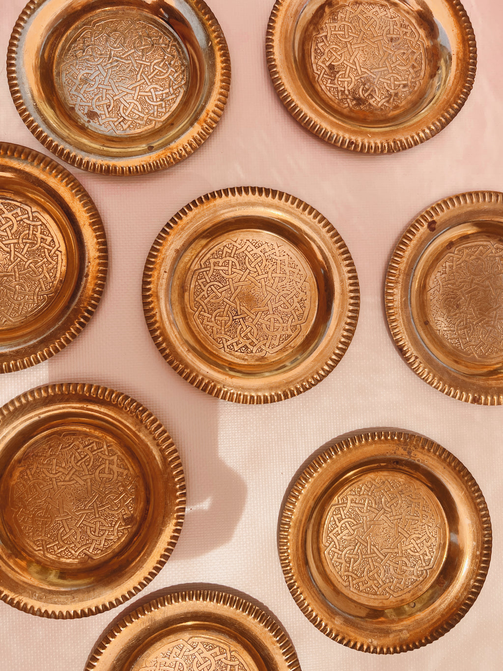 Set of 4 Brass Coasters