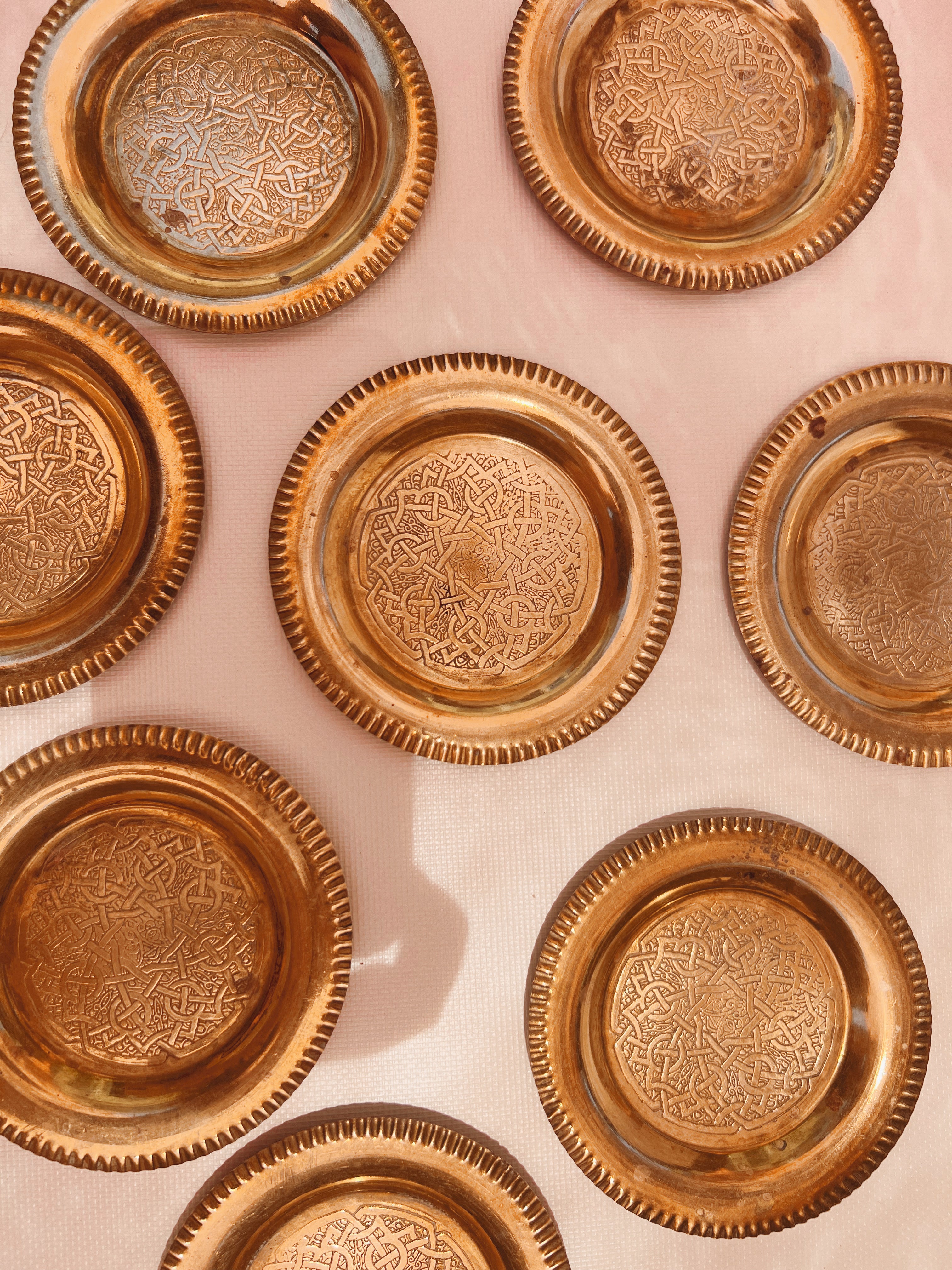 Set of 4 Brass Coasters
