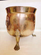 Load image into Gallery viewer, Large Brass Clawfoot Planter
