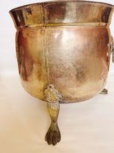 Load image into Gallery viewer, Large Brass Clawfoot Planter
