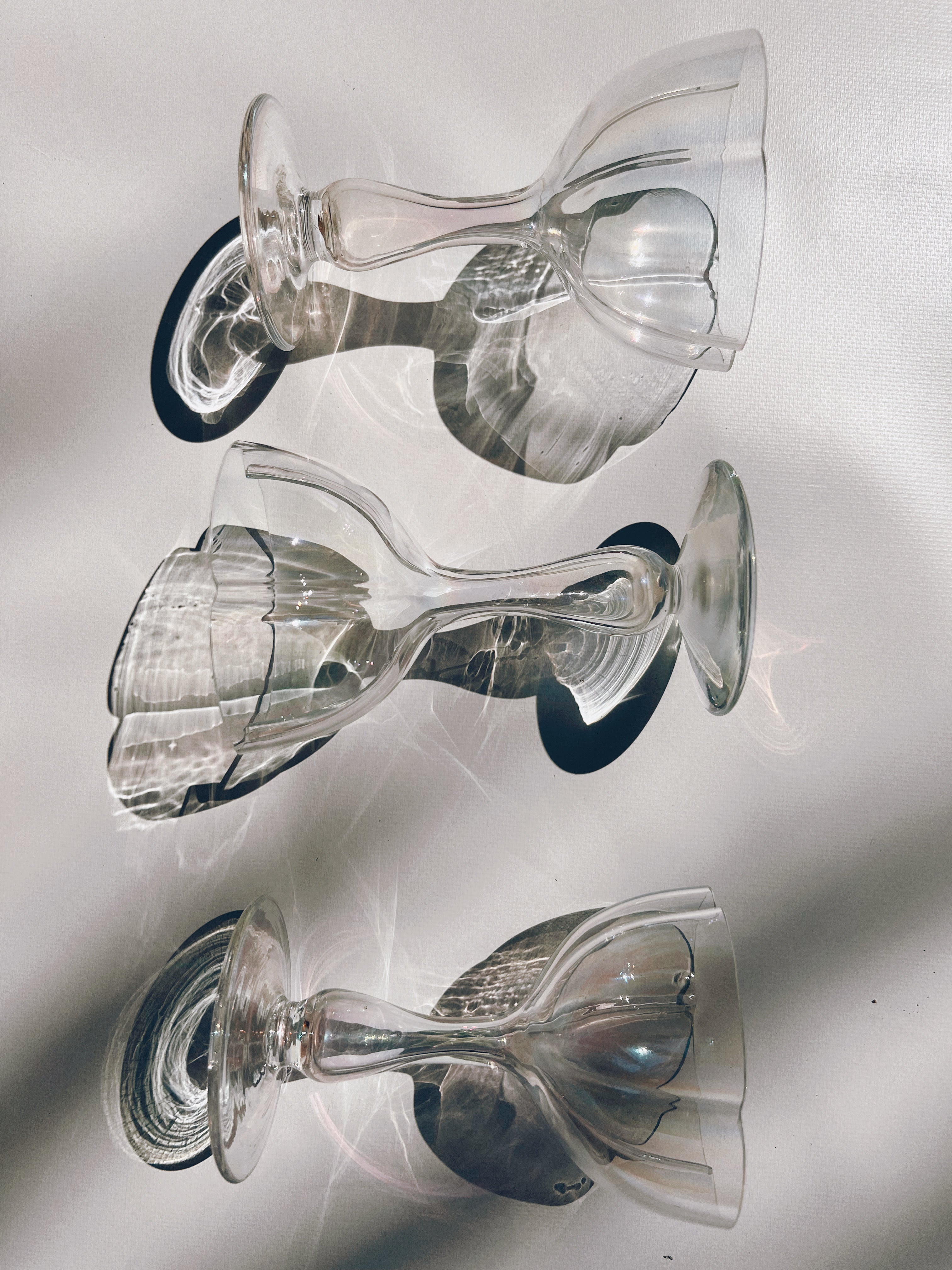 Iridescent Hollow Stem Champagne Glasses