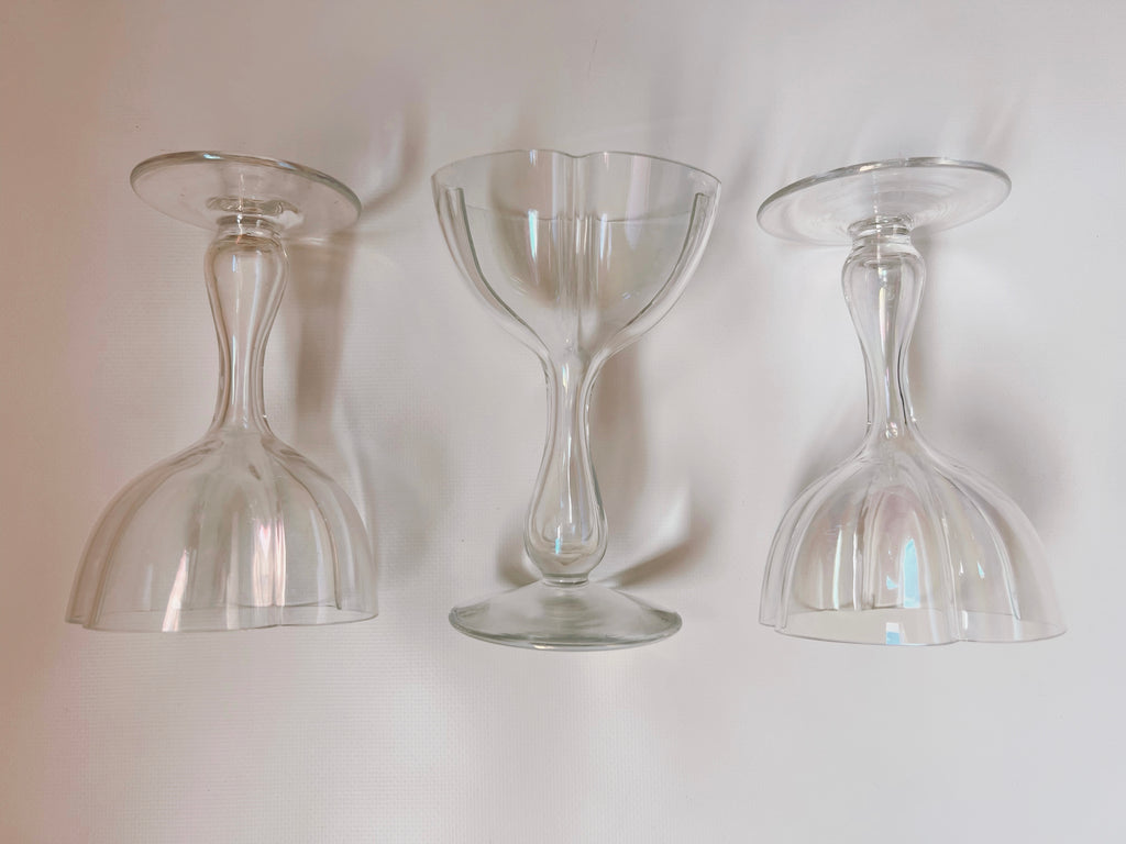 Iridescent Hollow Stem Champagne Glasses