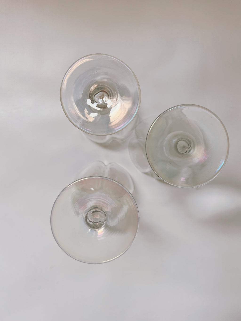 Iridescent Hollow Stem Champagne Glasses