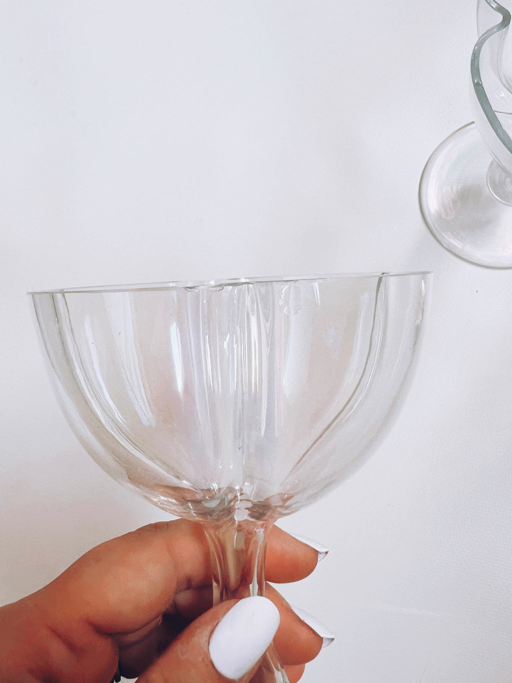 Iridescent Hollow Stem Champagne Glasses