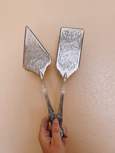 Load image into Gallery viewer, Ornate Silver Cake Servers
