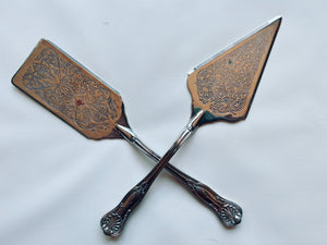 Ornate Silver Cake Servers