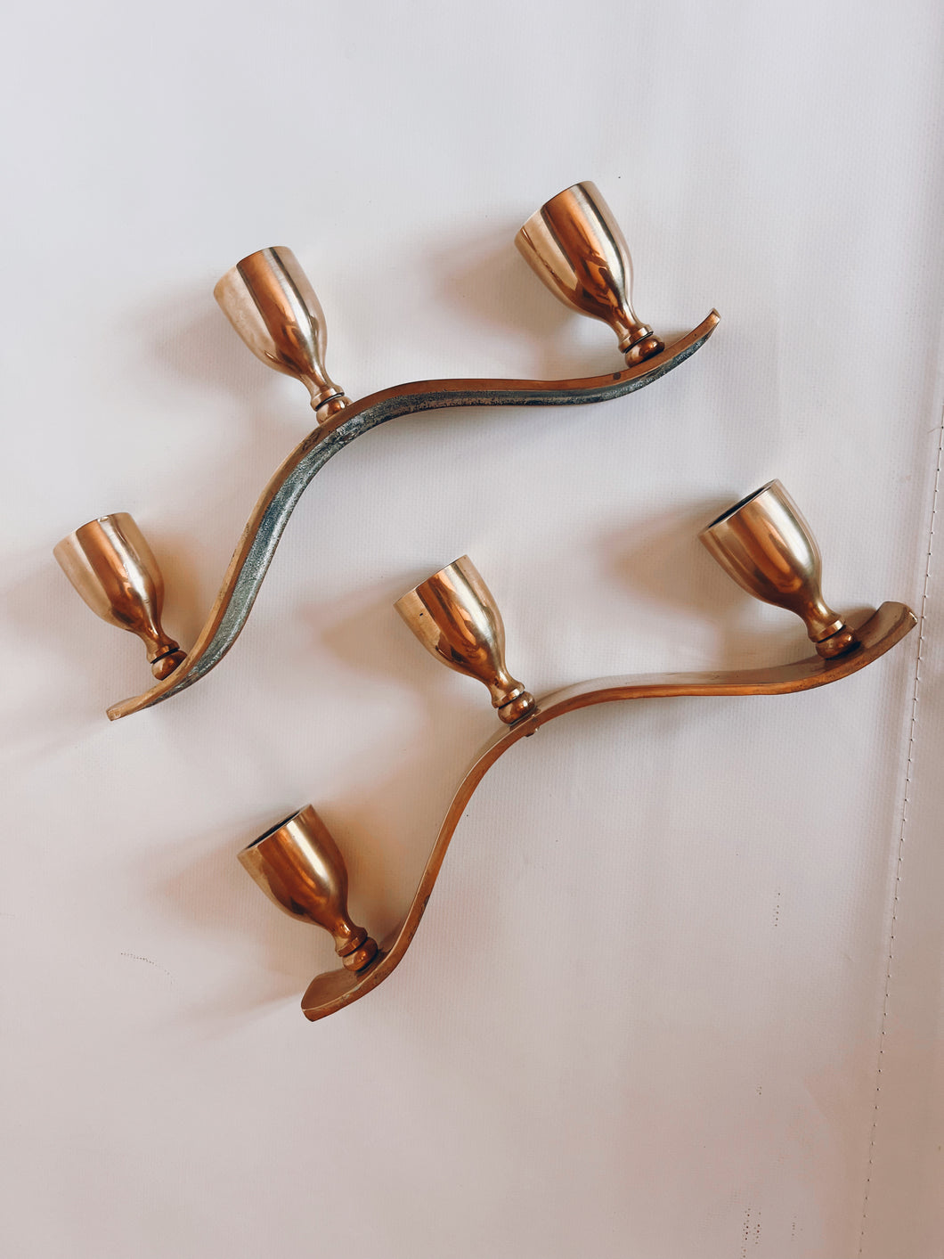 Three Arm Brass Candelabra