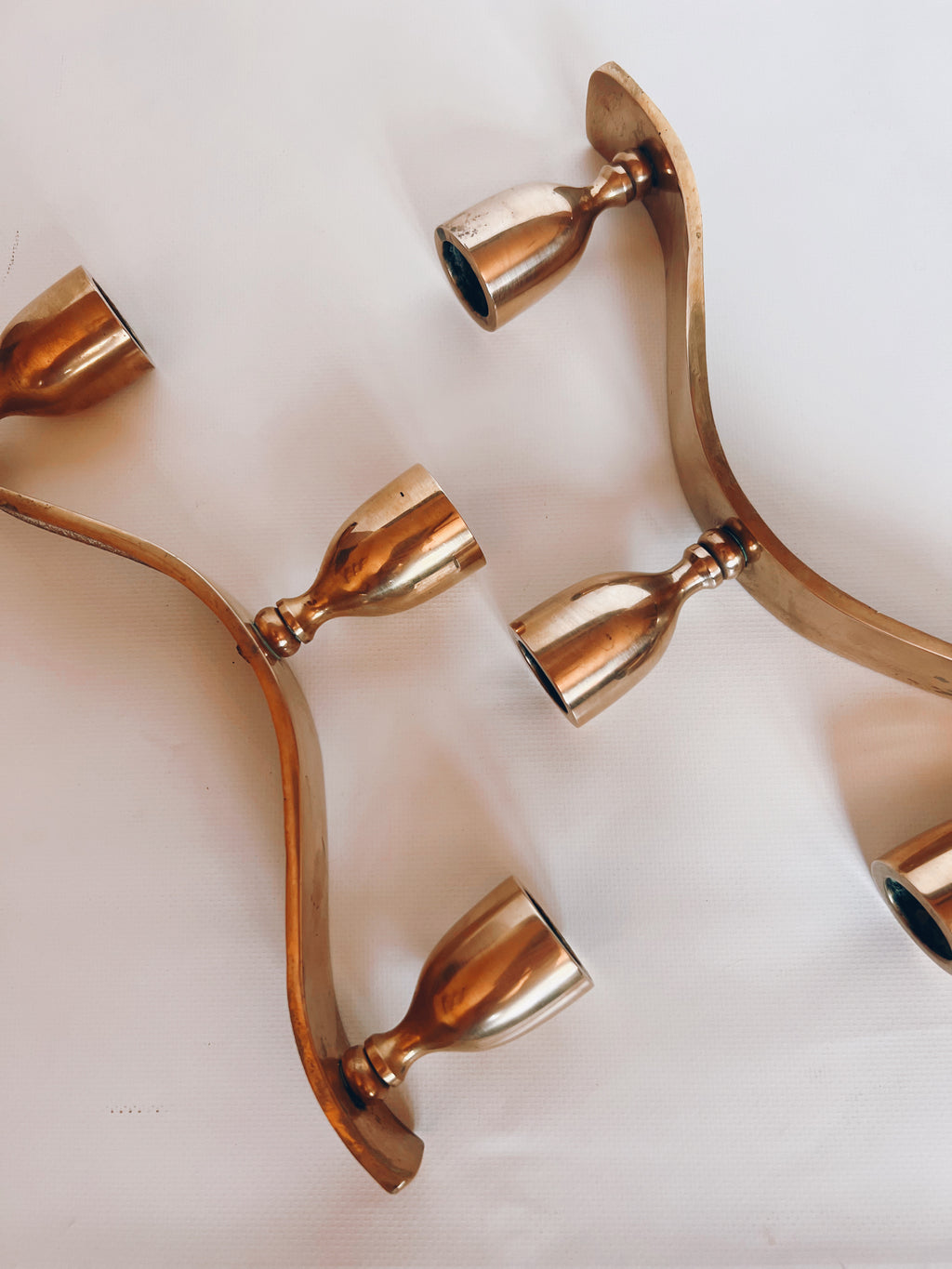 Three Arm Brass Candelabra